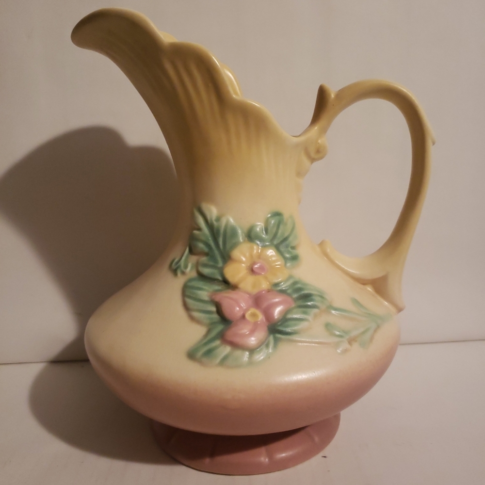 Vintage Hull Art Pottery Ewer Pitcher, Wildflower Pattern, W-11- 8.5”